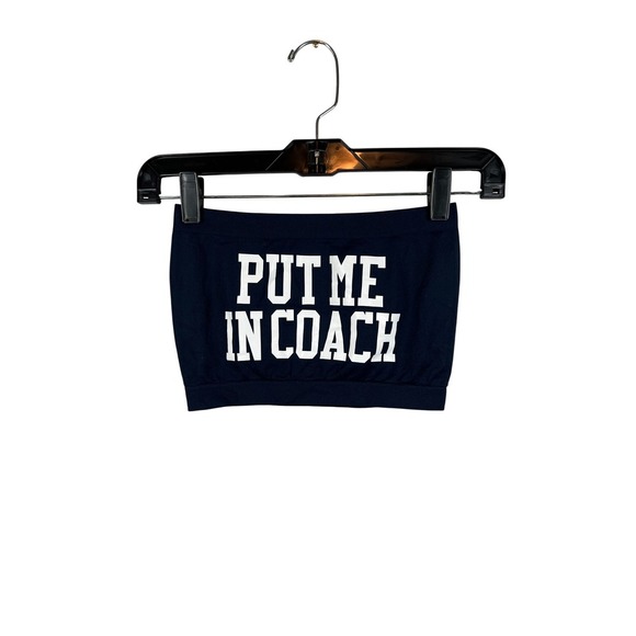 Sugar Lips Gameday Crop Tank, Navy and White, Size OS - Picture 1 of 6